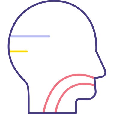 İnsan beyni simgesi, vektör illüstrasyonu