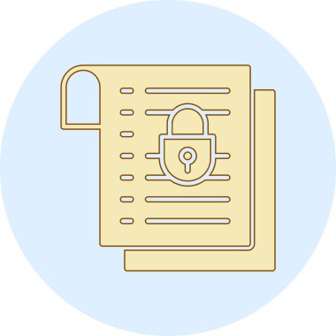 asma kilit ve belge vektör illüstrasyon grafik tasarımı