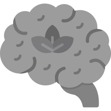 Beyin zihin simgesi, düz stil