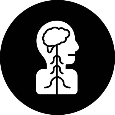 İnsan beyni simgesi, basit stil