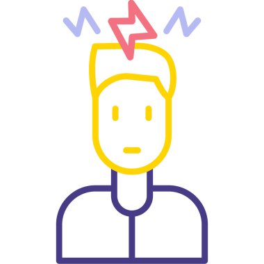 kafa simgesi olan adam, vektör illüstrasyonu