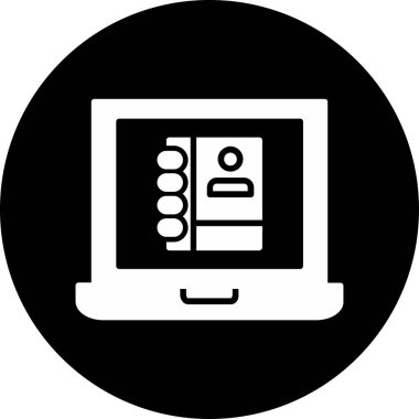 Dizüstü bilgisayar simgesi vektör çizimi