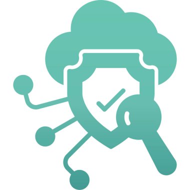 Düz biçimli bulut veri koruma simgesi