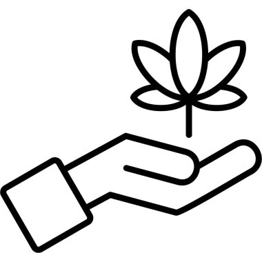 Kenevir yaprağı ikonu. Beyaz arkaplanda izole edilmiş web tasarımı için marihuana yaprağı vektör simgesi