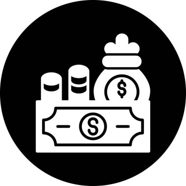 Para simgesinin vektör illüstrasyonu