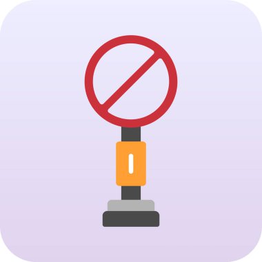 Beyaz arkaplanda düz stil trafik işareti simgesi izole edildi. taşımacılık ve sembol stok vektörü illüstrasyonu.