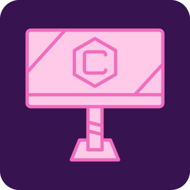 Bilgisayar monitörü. Web simgesi basit tasarım