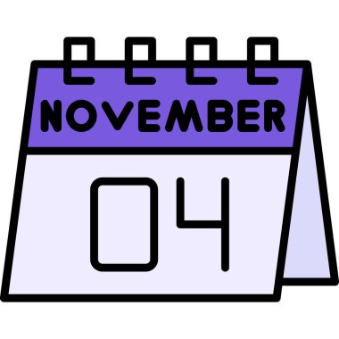 Kasım 14 takvim simgesi tasarımı, vektör illüstrasyonu