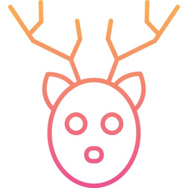 Ren geyiği. Web simgesi basit illüstrasyon