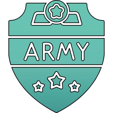 askeri kalkan ikon vektör illüstrasyonu