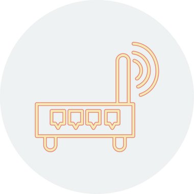 router düz simgesi, vektör, illüstrasyon