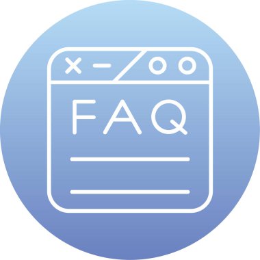 Faq. Web simgesi basit illüstrasyon