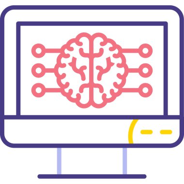 Beyin. Web simgesi basit illüstrasyon