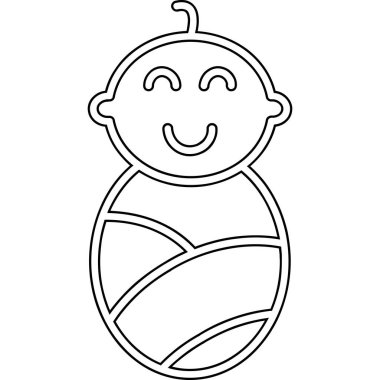 Şirin erkek bebek ikon vektör çizimi