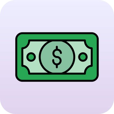 Dolar işareti doldurulmuş vektör simgesi tasarımı