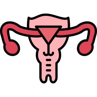 Rahim dişisinin göğüs rengi ikonu vektör çizimi