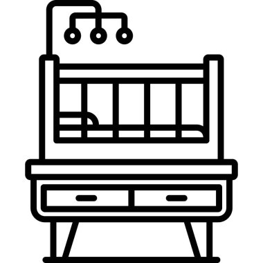 bebek beşiği ikonu ana hatları vektörü. bebek beşiği