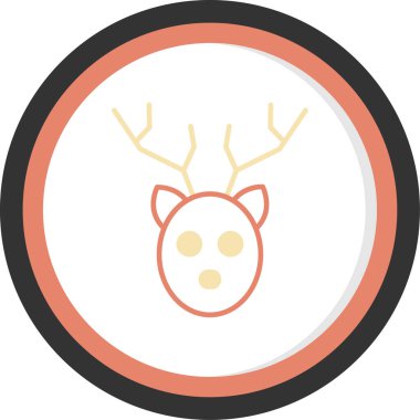 Geyik. Web simgesi basit illüstrasyon