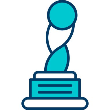 Beyaz arka planda kurdeleli mavi bir kupanın vektör çizimi