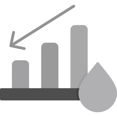 Büyüyen grafik vektör simgesi. biçim düz renk sembolü, gri ve gri renkler, yuvarlak açılar.