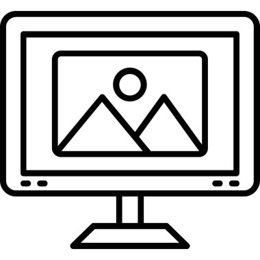 Bilgisayar. Web simgesi basit illüstrasyon