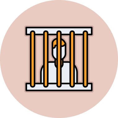 hapishane vektörü düz renk simgesi