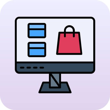 Online alışveriş renkli simge