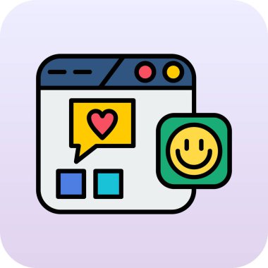 Sosyal ortam simgesi vektör illüstrasyonu