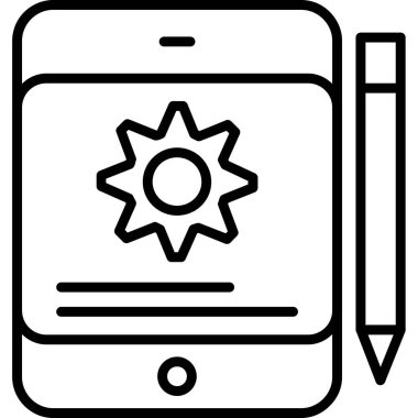 Cep telefonu simgesi, vektör illüstrasyonu