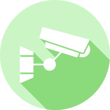 Cctv web simgesi, vektör illüstrasyonu