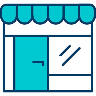 Mağaza. Web simgesi basit illüstrasyon