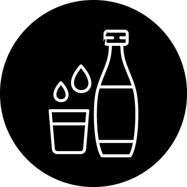Bir şişe simgesinin vektör illüstrasyonu