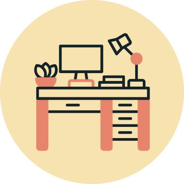 Masa. Web simgesi basit illüstrasyon