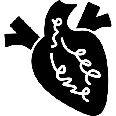 Kalp. Basit web simgesi tasarımı. Aşk, vektör illüstrasyonu