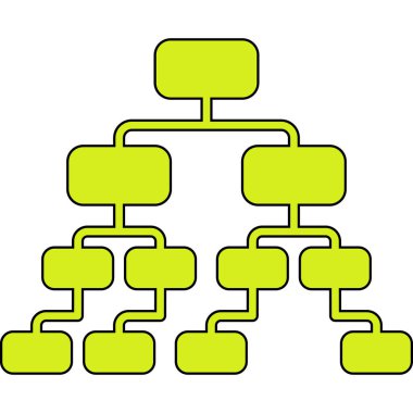Ağaç yapısı simgesi. Web için yeşil vektör simgelerinin özet çizimi