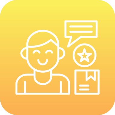 Müşteri hizmetleri ikonu. Yuvarlak beyaz arkaplan üzerinde modayı takip eden düz stil modern vektör simgesi