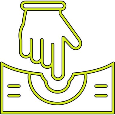 Temizleme servisi el simgesi ana hat biçiminde