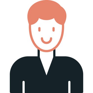 İş adamı düz renkli simge