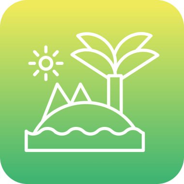 güzel yaz manzarası vektör çizgisi simgesi