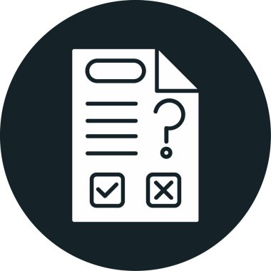 Soru web simgesi, vektör illüstrasyonu