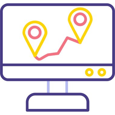 Harita işaretleyici. modern illüstrasyon