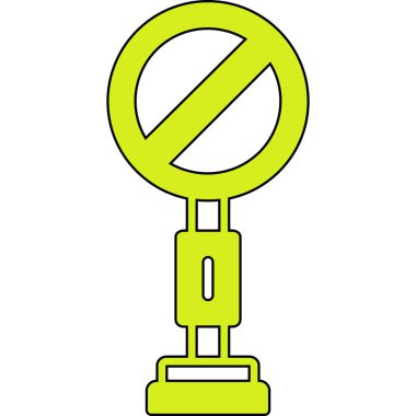 Yasak işaret simgesi. renk çember tasarımı