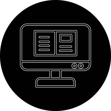 Web simgesi, bilgisayarın vektör illüstrasyonu