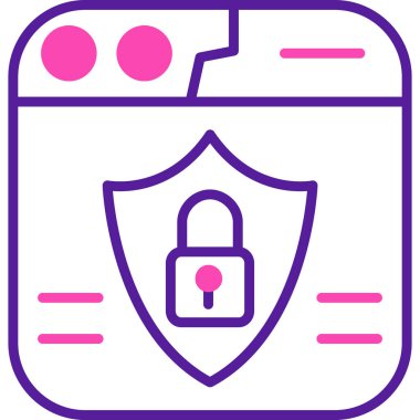 Güvenlik kilidi. Web simgesi basit illüstrasyon