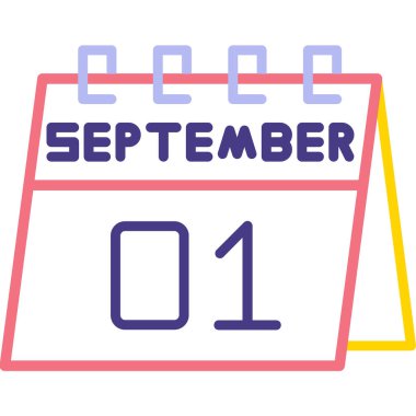 Takvimi ve takvimi beyaz arkaplanda olan bir takvimin çizimi.