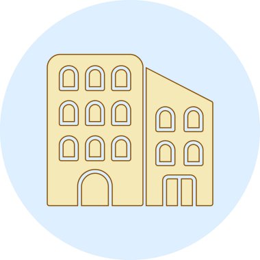 Şehir renkli vektör simgesi