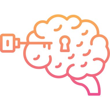 beyin ikonu vektör illüstrasyonu