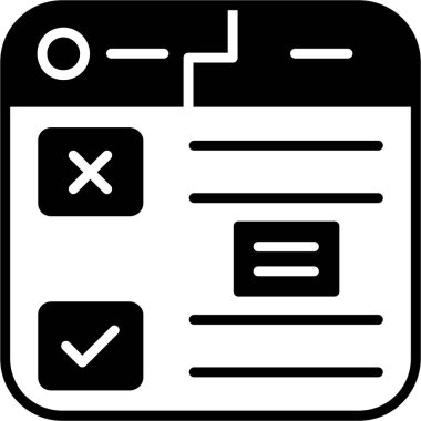 kontrol listesi simgesi, basit tasarım vektörü illüstrasyonu