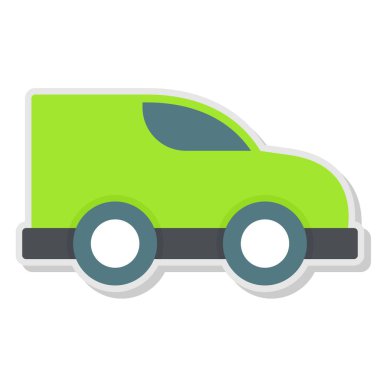 yeşil araba simgesi, çizgi film tarzı