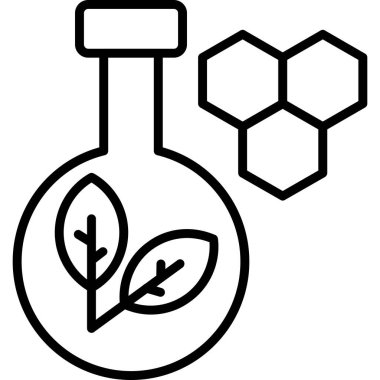 Kimya laboratuarı matarası simgesi ana hatlarıyla